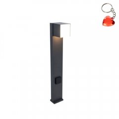 Lampa zewnętrzna słupek ogrodowy LED 12W z gniazdem elektrycznym CUBA 7193805118 Lutec