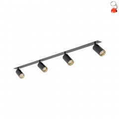 Lampa reflektor spot poczwórny podtynkowy AMIS BLACK 10809 TK Lighting