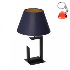 Czarna lampa stołowa nocna z granatowym abażurem TABLE LAMPS 3399 Luminex