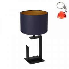 Czarna lampa stołowa nocna z granatowym abażurem TABLE LAMPS 3406 Luminex