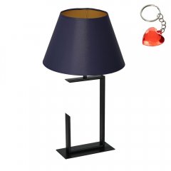 Czarna lampa stołowa nocna z granatowym abażurem TABLE LAMPS 3413 Luminex