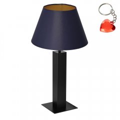 Czarna lampa stołowa nocna z granatowym abażurem TABLE LAMPS 3615 Luminex