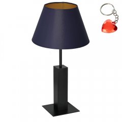 Czarna lampa stołowa nocna z granatowym abażurem TABLE LAMPS 3646 Luminex