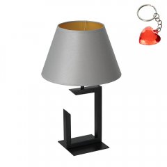 Czarna lampa stołowa nocna z szarym abażurem TABLE LAMPS 3397 Luminex
