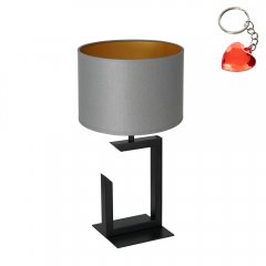 Czarna lampa stołowa nocna z szarym abażurem TABLE LAMPS 3404 Luminex
