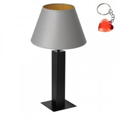 Czarna lampa stołowa nocna z szarym abażurem TABLE LAMPS 3613 Luminex