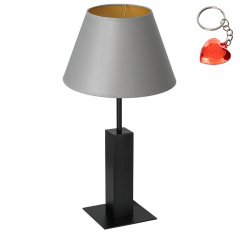 Czarna lampa stołowa nocna z szarym abażurem TABLE LAMPS 3644 Luminex
