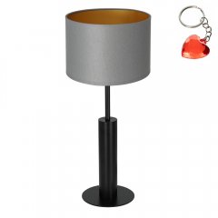 Czarna lampa stołowa nocna z szarym abażurem TABLE LAMPS 3679 Luminex