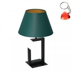 Czarna lampa stołowa nocna z zielonym abażurem TABLE LAMPS 3398 Luminex