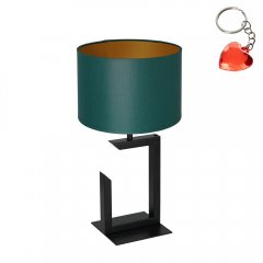 Czarna lampa stołowa nocna z zielonym abażurem TABLE LAMPS 3405 Luminex