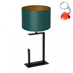 Czarna lampa stołowa nocna z zielonym abażurem TABLE LAMPS 3419 Luminex