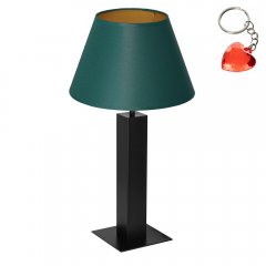 Czarna lampa stołowa nocna z zielonym abażurem TABLE LAMPS 3614 Luminex