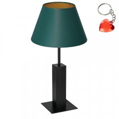 Czarna lampa stołowa nocna z zielonym abażurem TABLE LAMPS 3645 Luminex
