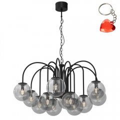 Duży żyrandol dwunastoramienny kule dymione CAMBRIDGE 3698 Luminex