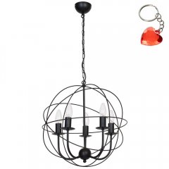 Żyrandol duży czarny GLOBE 5135 Luminex