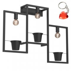 Lampa ścienna z trzema doniczkami FLORES 5370 Luminex