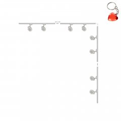 Szynoprzewód L 2x2m biały zestaw z reflektorami 1-fazowy 3591 Zuma Line