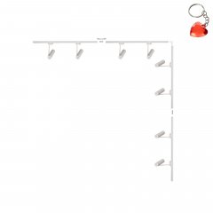 Zestaw biały L 2x2m z reflektorami szynoprzewód 1-fazowy 3587 Zuma Line