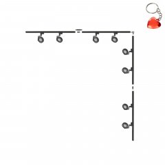 Zestaw czarny L 2x2 szynoprzewód z reflektorami 1-fazowy 3590 Zuma Line