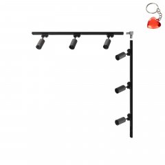 Zestaw L szynoprzewód 1x1m z reflektorami czarny 1-fazowy 3562 Zuma Line