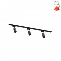 Zestaw prosty 1m szynoprzewód z reflektorami czarny 1-fazowy 3551 Zuma Line