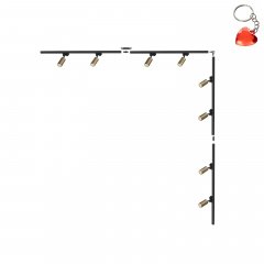 Zestaw szynoprzewód L 2x2m czarny z reflektorami złotymi 1-fazowy 3582 Zuma Line