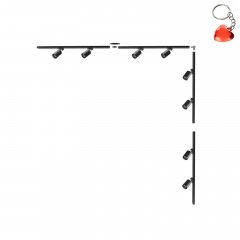 Zestaw szynowy czarny L 2x2m z reflektorami 1-fazowy 3584 Zuma Line