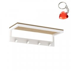 Biała półka łazienkowa z wieszakiem na 4 ręczniki BATHROOM ORGANIZATION 9861 Luminex