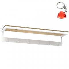 Biała półka łazienkowa z wieszakiem na 6 ręczniki BATHROOM ORGANIZATION 9863 Luminex