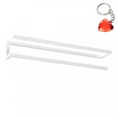 Biały wieszak łazienkowy podłużny ścienny na 2 ręczniki BATHROOM ORGANIZATION 9873 Luminex