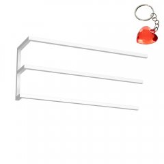 Biały wieszak łazienkowy podłużny ścienny na 3 ręczniki BATHROOM ORGANIZATION 9875 Luminex
