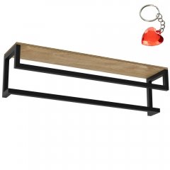 Czarna półka łazienkowa z dwoma wieszakami podłużnymi BATHROOM ORGANIZATION 9866 Luminex