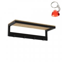 Czarna półka łazienkowa z wieszakiem na 4 ręczniki BATHROOM ORGANIZATION 9860 Luminex