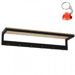 Czarna półka łazienkowa z wieszakiem na 6 ręczniki BATHROOM ORGANIZATION 9862 Luminex