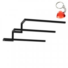 Czarny wieszak łazienkowy kaskadowy ścienny na 3 ręczniki BATHROOM ORGANIZATION 9876 Luminex