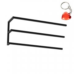 Czarny wieszak łazienkowy podłużny ścienny na 3 ręczniki BATHROOM ORGANIZATION 9874 Luminex