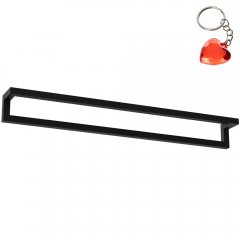 Czarny wieszak łazienkowy podłużny ścienny na ręcznik BATHROOM ORGANIZATION 9870 Luminex