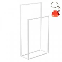 Wieszak biały stojący na 2 ręczniki BATHROOM ORGANIZATION 9899 Luminex