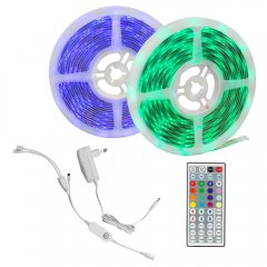 Zestaw pasek LED 26W / 10m RGB 2x5m w silikonie + kontroler + pilot + czujnik + zasilacz WOJ + 16827 Spectrum