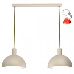 Beżowa metalowa lampa wisząca 2-punktowa nad stół HANDA 4308 Luminex