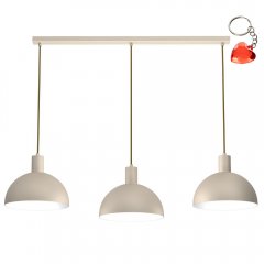 Beżowa metalowa lampa wisząca 3-punktowa nad stół HANDA 4309 Luminex
