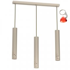 Beżowa potrójna lampa wisząca tuby na listwie TIBIA BUBLE 5737 Luminex