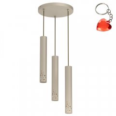 Beżowa potrójna lampa wisząca tuby na okręgu TIBIA BUBLE 5738 Luminex