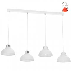 Biała czteropunktowa lampa wisząca na listwie SVEN 9099 Luminex