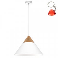 Biała lampa wisząca w kształcie stożka SINGLE 463 Luminex