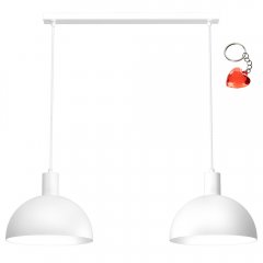 Biała metalowa lampa wisząca 2-punktowa nad stół HANDA 4300 Luminex