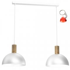 Biała metalowa lampa wisząca 2-punktowa nad stół HANDA 4333 Luminex