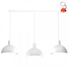 Biała metalowa lampa wisząca 3-punktowa nad stół HANDA 4301 Luminex