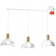 Biała metalowa lampa wisząca 3-punktowa nad stół HANDA 4334 Luminex