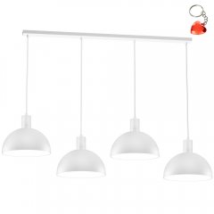 Biała metalowa lampa wisząca 4-punktowa nad stół HANDA 4302 Luminex